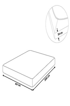 4 Adet Düz Pamuklu Tek Kişilik 80 x 200 x 30 cm Lastikli Penye Çarşaf