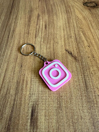 NFC Anahtarlık - İnstagram Anahtarlık Pembe (Küçük Boy 3 cm)