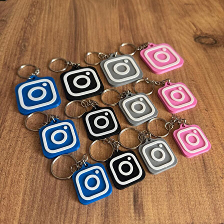 NFC Anahtarlık - İnstagram Anahtarlık Pembe (Küçük Boy 3 cm)