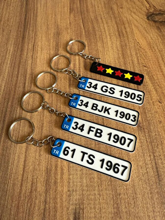Plaka Anahtarlık - Taraftar Anahtarlık - Araba Anahtarlığı Model 3 (7 cm)