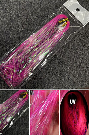 Eagenset Çapari Poşet Sim Ultraviyole Uv Neon Koyu Pembe Balık Sırtı Kırçıl 1 mm 35 Metre