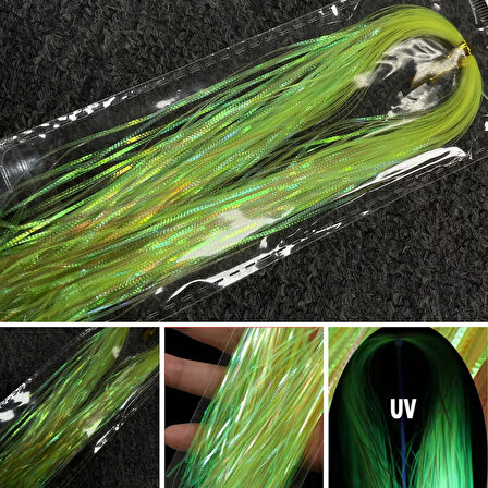 Eagenset Çapari Poşet Sim Ultraviyole Uv Neon Sarı Balık Sırtı Kırçıl 1 mm 35 Metre