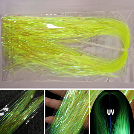 Eagenset Çapari Poşet Sim Ultraviyole Uv Neon Sarı Balık Sırtı Kırçıl 1 mm 35 Metre