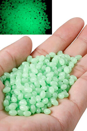 Eagenset Fosforlu Glow Yeşil 4x5mm Silikon Yumuşak Boncuk Olta Takımı, Çapari, Jig Yapım Malzemesi 50 Adet