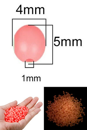 Eagenset Fosforlu Glow Turuncu 4x5mm Silikon Yumuşak Boncuk Olta Takımı, Çapari, Jig Yapım Malzemesi 50 Adet