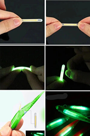 Eagenset İçine Fosforlu Glow Çubuk Işık Takılabilen Neon UV – Fosforlu Glow Yeşil Silikon Balık 1 adet 7cm Silikon yem + 1 adet Glow Çubuk
