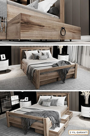 Arya Çift Kişilik 160x200 Yatak Uyumlu Çırağan Çekmeceli Karyola