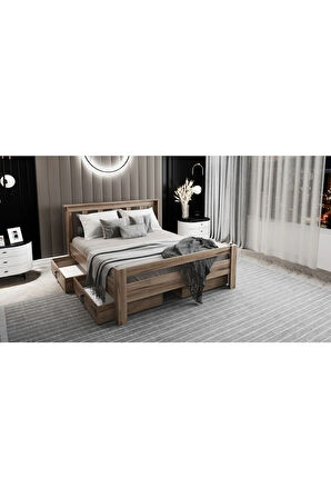 Arya Çift Kişilik 160x200 Yatak Uyumlu Çırağan Çekmeceli Karyola