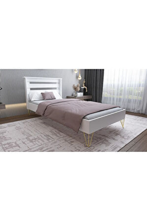 YENİ STİLL 90x190 Yatak Uyumlu Mdf Beyaz Tek Kişilik Karyola