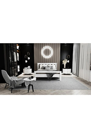 Still 160x200 Yatak Uyumlu Çift Kişilik Mdf Beyaz Karyola