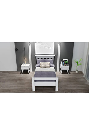 Still 90x190 Yatak Uyumlu Beyaz MDF Tek Kişilik Karyola