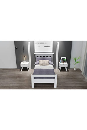 Still 120x200 Yatak Uyumlu Tek Kişilik Beyaz Mdf Karyola Msty-120x200