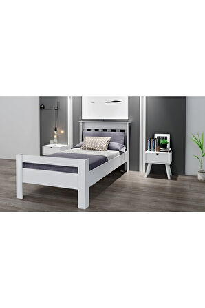 Still 120x200 Yatak Uyumlu Tek Kişilik Beyaz Mdf Karyola Msty-120x200