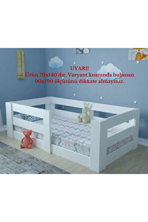Montessori Y19 70x140 Yatak Uyumlu Beyaz Karyola
