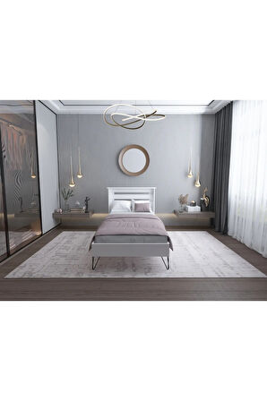 YENİ STİLL 90x190 Yatak Uyumlu Mdf Beyaz Tek Kişilik Karyola