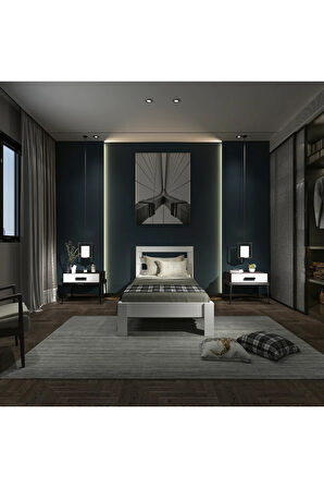 Wizy 90x190 Yatak Uyumlu Beyaz Mdf Karyola