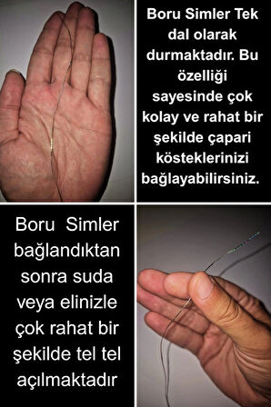 Eagenset Hazır Çapari Kombini Boru Sim Çok Renkli BSCR01 Makarada