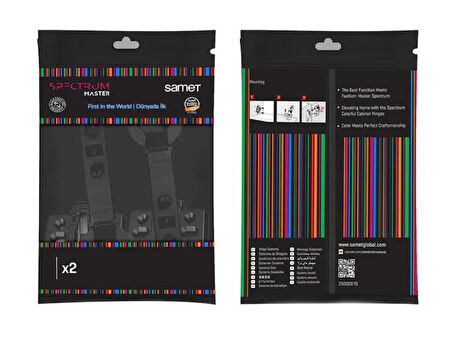 Samet Master Frenli Düz Menteşe Siyah 2 li Paket