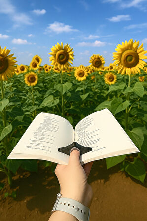 Kitap Ayracı - Sayfa Tutucu - Tek El Kitap Okuma Aparatı (Siyah)