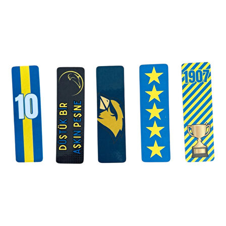 5 Adet Taraftar Kitap Ayracı - Sarı Lacivert (15 cm)