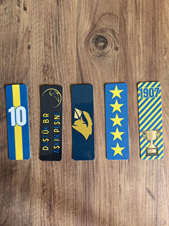 5 Adet Taraftar Kitap Ayracı - Sarı Lacivert (15 cm)
