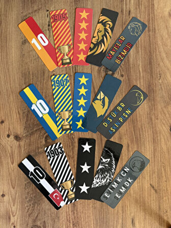 5 Adet Taraftar Kitap Ayracı - Sarı Lacivert (15 cm)