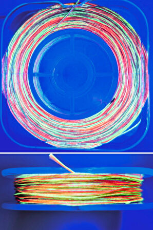 Eagenset Hazır Çapari Kombini Boru Sim Ultraviyole Uv Neon Fıstık Yeşili - Pembe Makarada