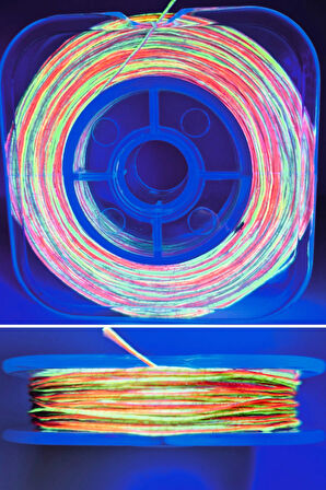 Eagenset Hazır Çapari Kombini Boru Sim Ultraviyole Uv Neon Fıstık Yeşili - Pembe Makarada