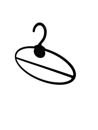 Plastik Şal Eşarp Askısı, Siyah Renk, 50 Adet, 22x9 cm