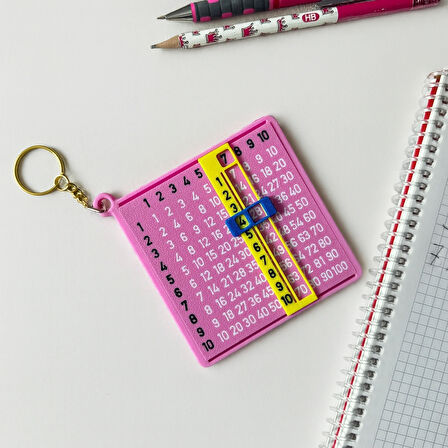 Çarpım Tablosu Anahtarlığı – Eğitici Matematik Oyuncağı | Çocuklar İçin Pratik Çarpma Öğrenme Aracı (Pembe)