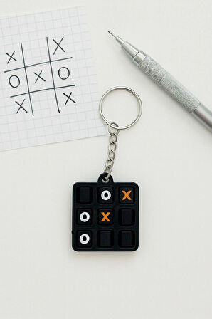 Oynanabilir XOX Anahtarlık - Tic Tac Toe Anahtarlık (4,5 cm)