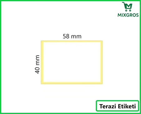40x58 mm Termal Terazi Etiketi 1 Rulo: 500 Adet Etiket