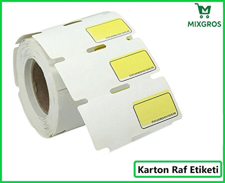 80x38 mm Karton Termal Raf Reyon Etiketi Sarı Fiyat Çerçeveli 1 Rulo: 1000 Adet Etiket