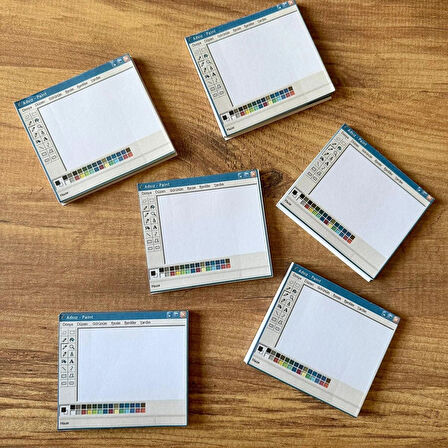 Retro Paint Temalı Bloknot - Nostaljik Kare Not Defteri (1 Adet)