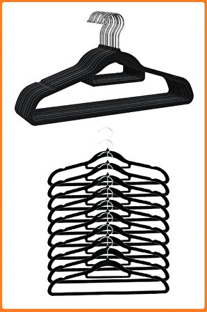 Kadife Askı ,pantolon Askısı, Elbise Askısı, Yüksek Kalite Kadife Kıyafet Askısı, 41 Cm, 10 Adet