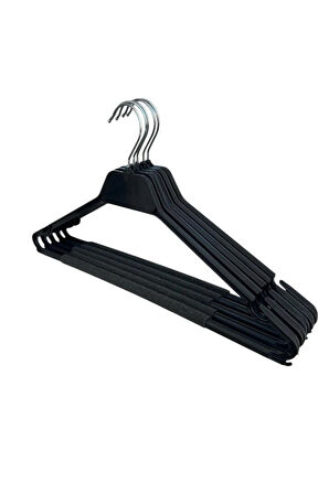 Kuru Temizleme Askısı, Elbise Askısı, Süngerli Bar, 42 cm Siyah Renk, 50 Adet