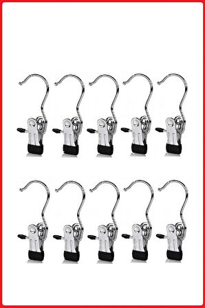 Metal Krom Kaplama Eşarp Askısı, Şal Askısı, Çok Amaçlı Askı (10 Adet)