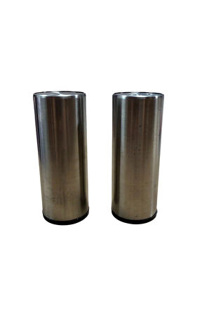 Çelik Tuzluk ve Karabiberlik Seti, 8 x 3 cm, 304 Çelik, Çevir Aç Doldurmalı, 2 Adet