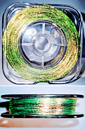 Eagenset Hazır Çapari Kombini Boru Sim Ultraviyole Uv Neon Fıstık Yeşili - Kırmızı Makarada 