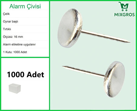 Alarm Etiketi Çivisi Metal Başlı 1000 Adet