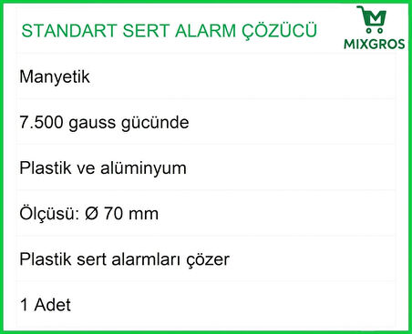 Standart Alarm Etiketi Çözücü Sökücü
