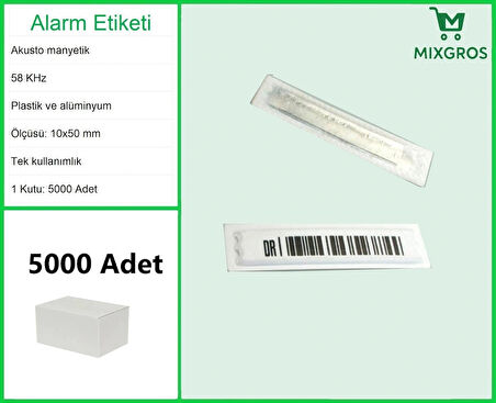 Akusto Manyetik DR Barkodlu Alarm Etiketi 1 Kutu: 5000 Adet