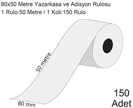 80x50 Metre Termal Yazarkasa ve Adisyon Rulosu 150 Adet