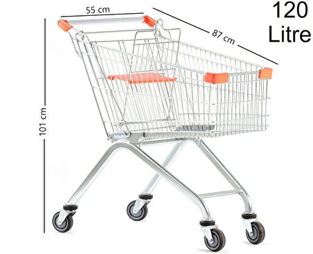 Atmaca Metal Market Alışveriş Arabası 120 Litre