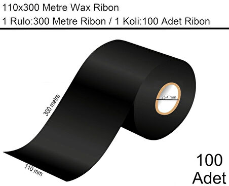110x300 Metre Wax Ribon 100 Adet