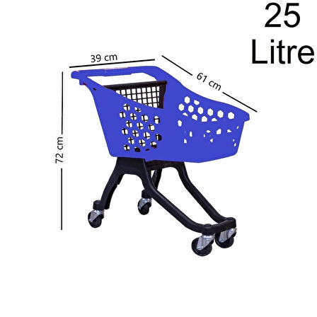 Kartal Plastik Çocuk Market Alışveriş Arabası 25 Litre Mavi