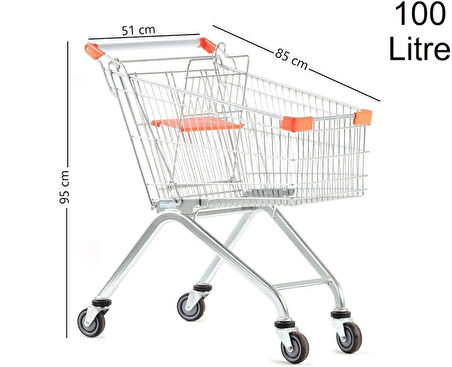 Atmaca Metal Market Alışveriş Arabası 100 Litre