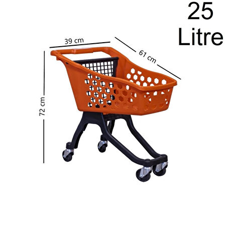 Kartal Plastik Çocuk Market Alışveriş Arabası 25 Litre Kırmızı
