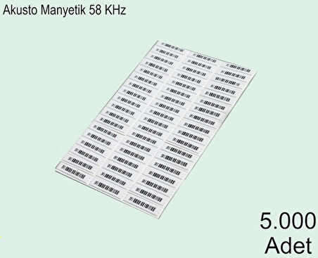 Akusto Manyetik DR Barkodlu Alarm Etiketi 1 Kutu:5000 Adet