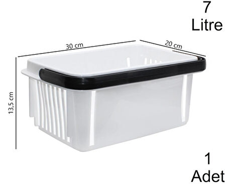 Plastik Kozmetik Alışveriş El Sepeti 7 Litre Beyaz  1 Adet